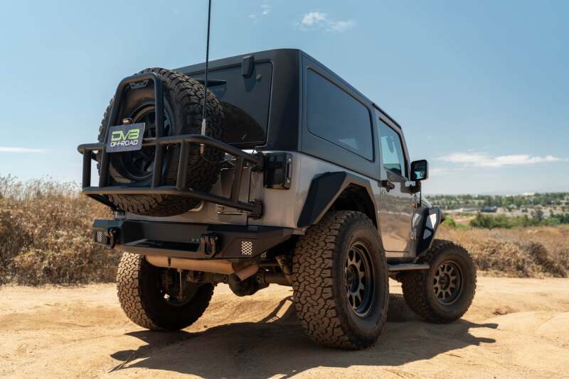 DV8 07-18 Jeep Wrangler JK Body Mounted Tire Carrier Chase Racks DV8 Offroad