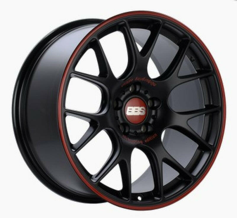 BBS CH-R Nurburgring Edition 19x8.5 5x120 ET32 Satin Black/Red Lip Wheel - 82mm PFS/Clip Req. Wheels - Cast BBS