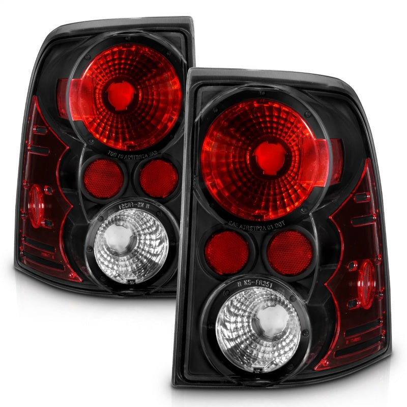 ANZO 2002-2005 Ford Explorer Taillights Black Tail Lights ANZO