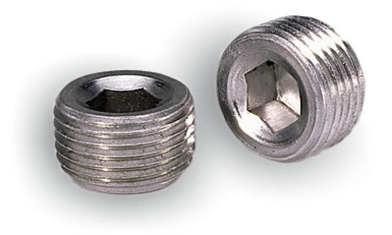 Moroso Pipe Plugs - 3/8in NPT Thread - 3/8in Hex Socket Drive - Aluminum - 2 Pack Hardware - Singles Moroso