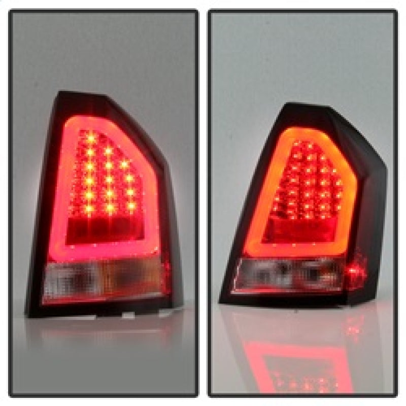 Spyder 05-07 Chrysler 3000C Version 2 Light Bar LED Tail Lights - Red Clear (ALT-YD-C305V2-LED-RC) Tail Lights SPYDER