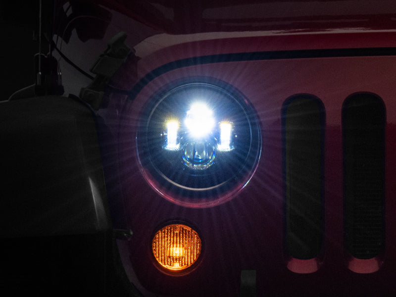 Raxiom 97-18 Jeep Wrangler TJ/JK Axial Series LED Daymaker Headlights- Black Housing (Clear Lens) Headlights Raxiom