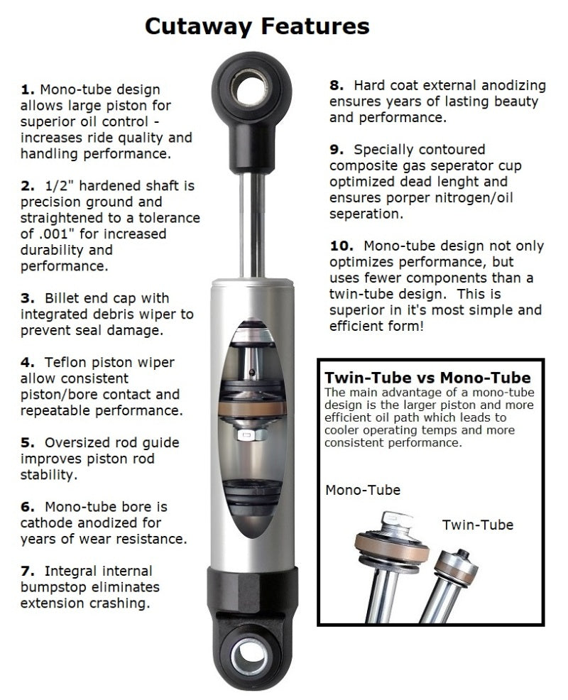 Ridetech 87-96 Dodge Dakota Rear HQ Series Shock Shocks and Struts Ridetech