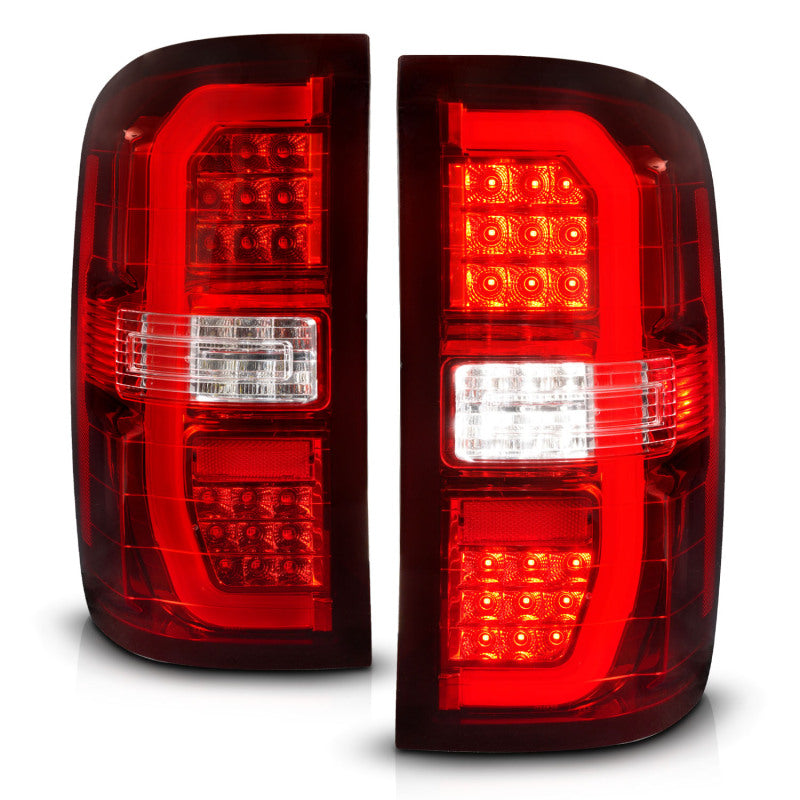 ANZO 14-18 GMC Sierra 1500 LED Taillights Red/Clear Tail Lights ANZO
