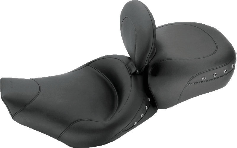 Mustang 97-07 Harley Rd King,06-07 Str Glide,00-05 Eagle Solo Seat w /DBR Black Pearls - Black Solo Motorcycle Seats Mustang Motorcycle