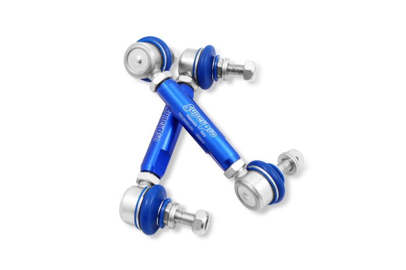SuperPro 2014 Mazda 3 i SV Rear HD Adjustable End Link Set (10mm Studs 140mm-185mm Length) Sway Bar Endlinks Superpro