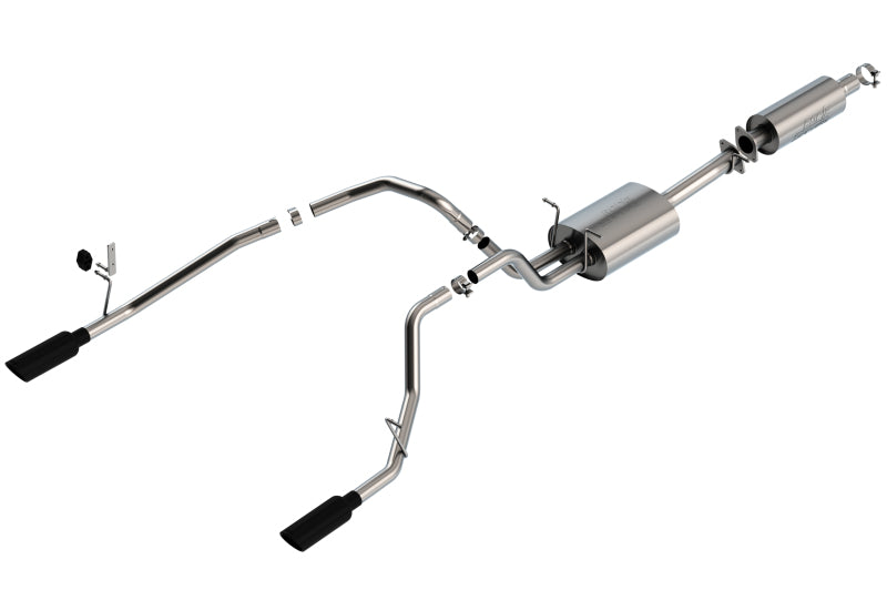 Borla 19-22 RAM 1500 3.6L V6 4DR 140.5/144.6/153.5 WB 2.25in S-Type Cat-Back - Black Chrome Tip Catback Borla