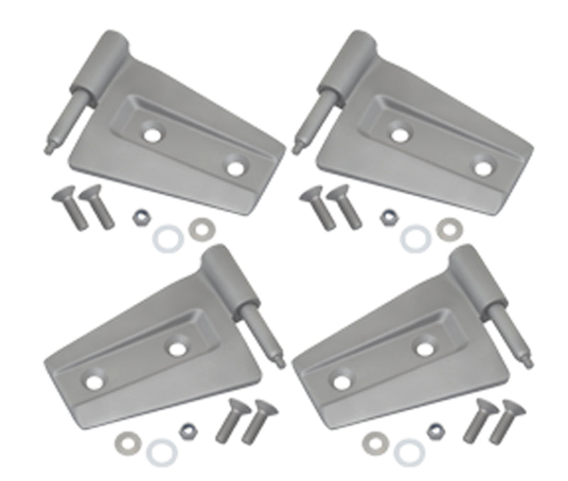 Kentrol 07-18 Jeep Wrangler JK Door Hinge Set 4 Pieces 2 Door Bare Grey Doors Kentrol