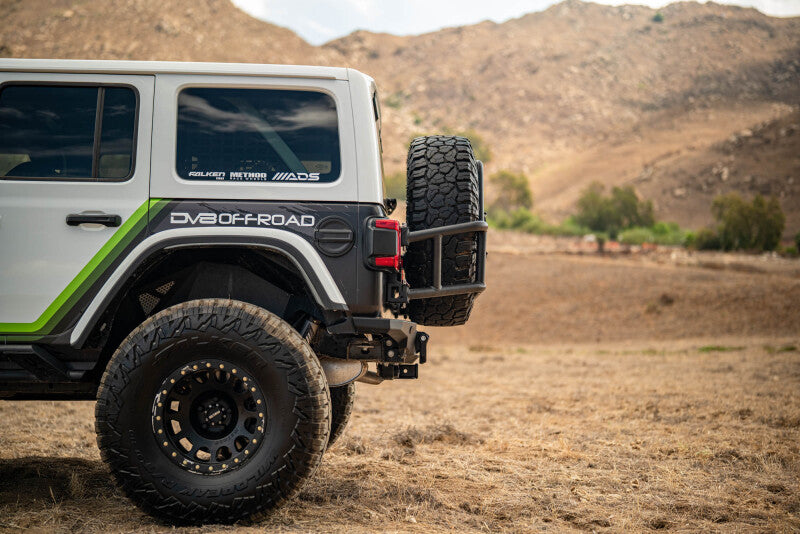 DV8 18-25 Jeep Wrangler JL Body Mounted Tire Carrier Chase Racks DV8 Offroad