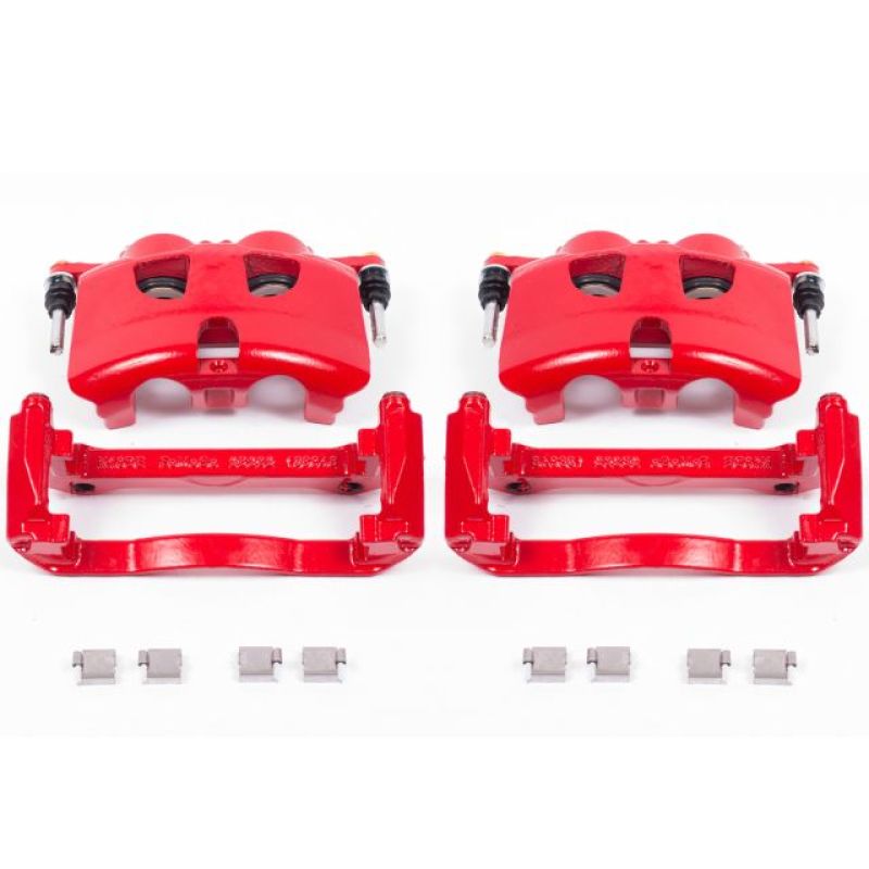 Power Stop 12-19 Ford F-150 Front Red Calipers w/Brackets - Pair Brake Calipers - Perf PowerStop
