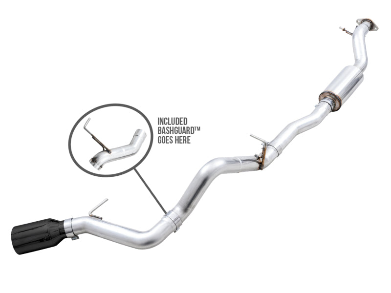AWE Tuning 2021+ Ford Bronco 0FG Single Rear Exit Exhaust w/Diamond Black Tip & Bash Guard Catback AWE Tuning