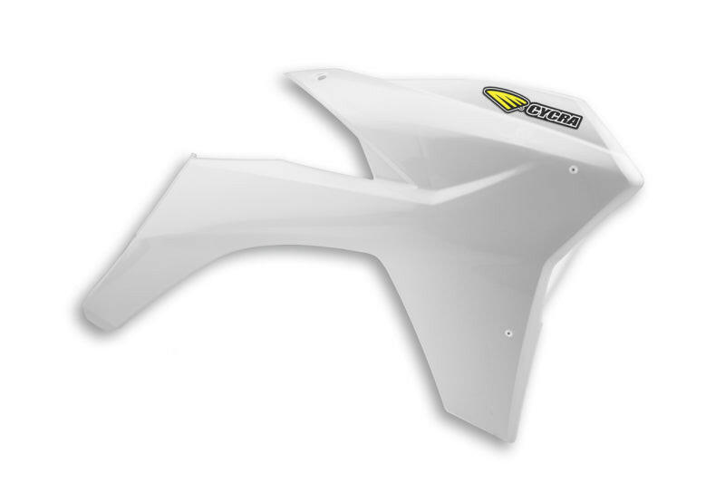 Cycra 11-13 KTM 125-500 SX/XC/SX-F/XC-F/XC-W/XCF-W/EXC-F Powerflow Radiator Shrouds - White Plastics Cycra