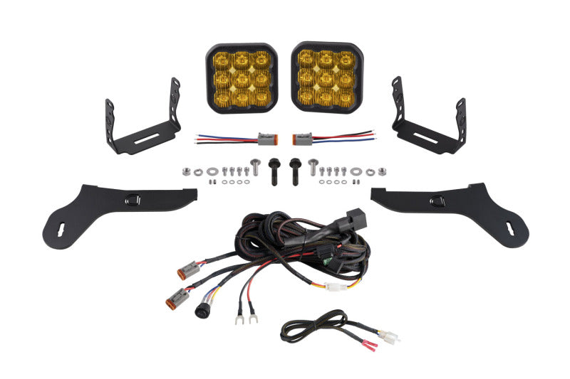 Diode Dynamics 17-20 Ford Raptor SS5 Bumper LED Pod Light Kit - Sport Yellow Driving Light Bars & Cubes Diode Dynamics