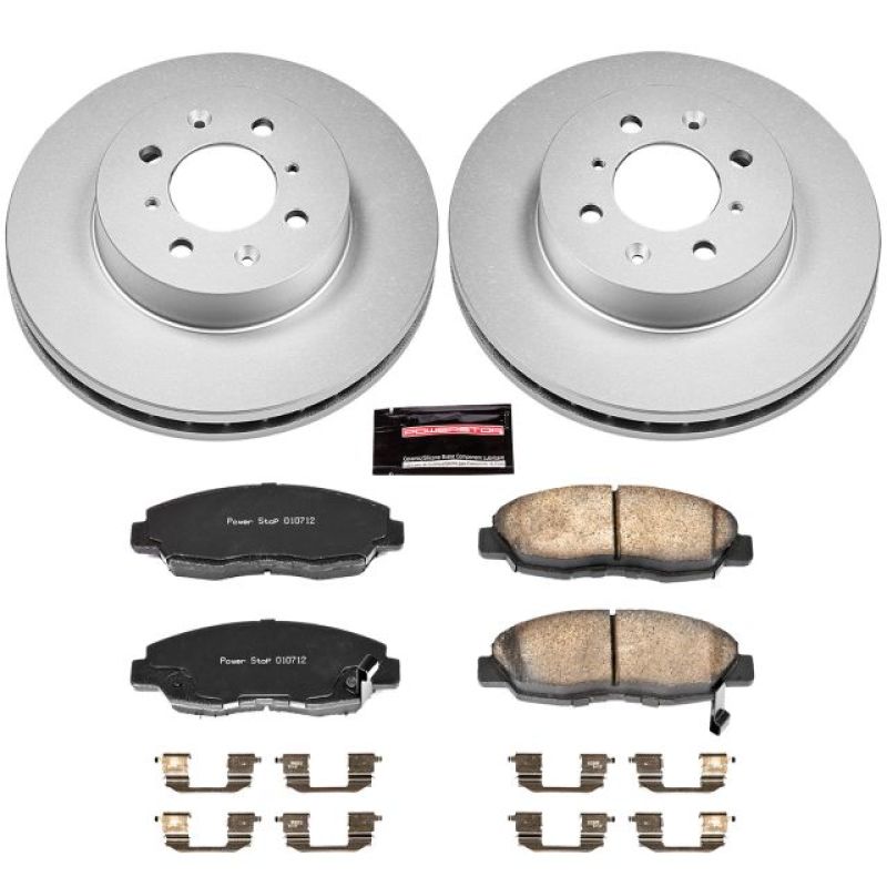 Power Stop 96-05 Honda Civic Front Z17 Evolution Geomet Coated Brake Kit Brake Kits - Performance Blank PowerStop