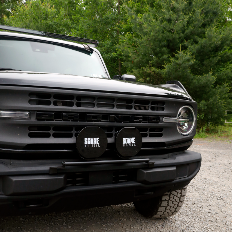 Borne Off-Road 7in Round Light Cover Black Light Covers and Guards Borne Off-Road