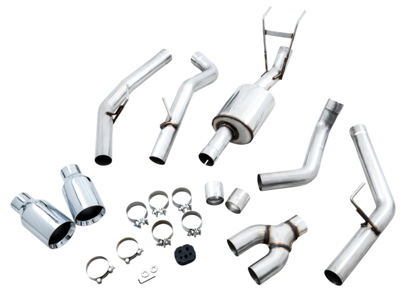 AWE Tuning 09-18 RAM 1500 5.7L (w/o Cutout) 0FG Dual Rear Exit Cat-Back Exhaust - Chrome Silver Tips Catback AWE Tuning