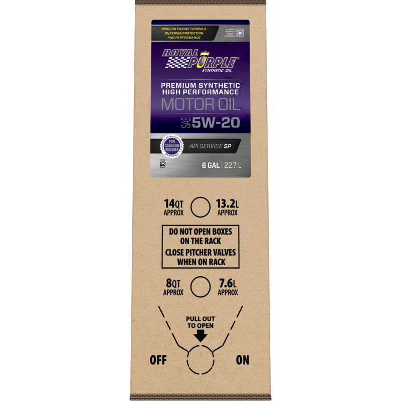 Royal Purple Premium Synthetic High Performance Multi-Grade 5W-20 Motor Oil - 6 Gallon Bag-In-Box Motor Oils Royal Purple