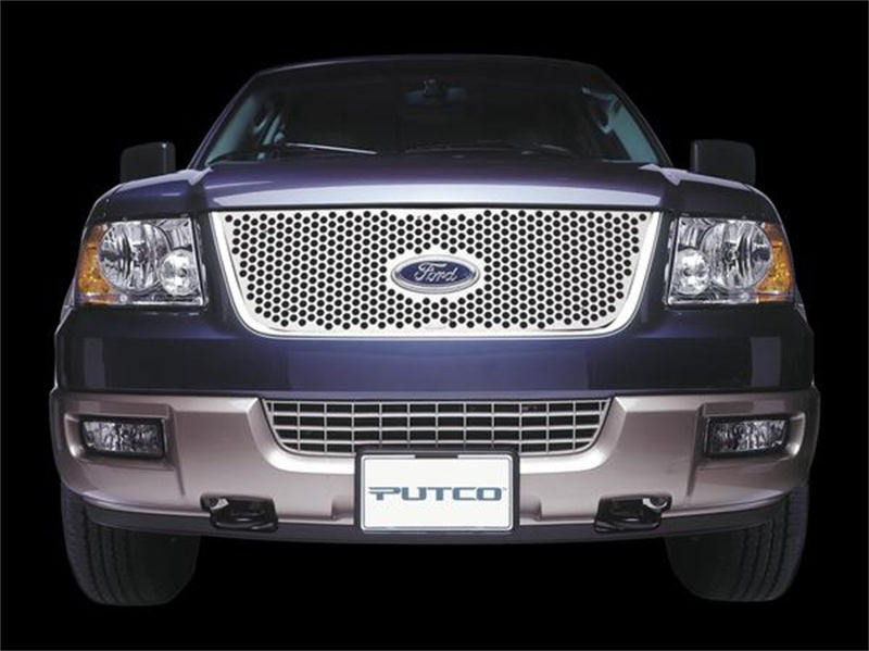 Putco 99-03 Ford F-150 (Honeycomb Grille) w/ Logo CutOut Punch Stainless Steel Grilles Grilles Putco
