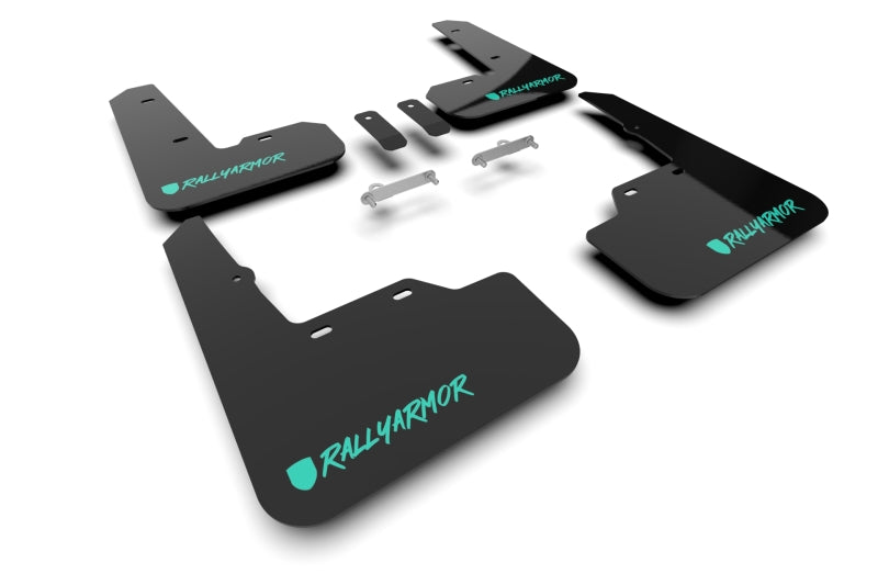 Rally Armor 22-25 Subaru WRX Black UR Mud Flap Altered Font Teal Logo Mud Flaps Rally Armor