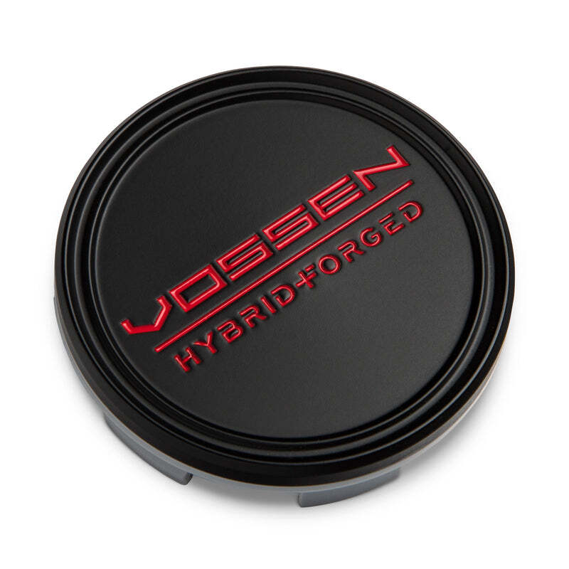 Vossen Hybrid Forged Optional Center Cap - Satin Black w/Red Lettering Wheel Center Caps Vossen