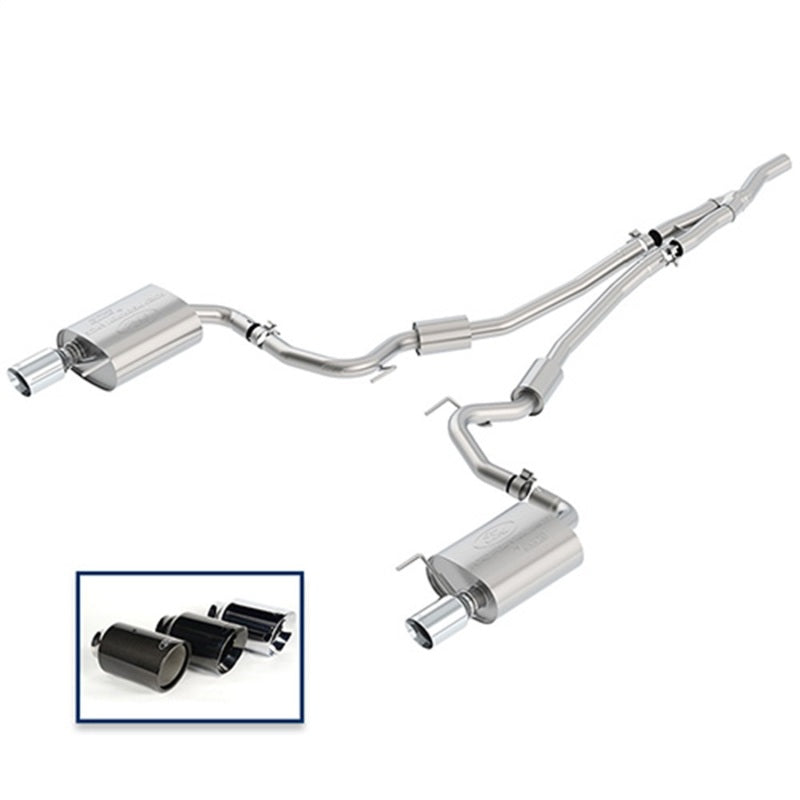 Ford Racing 2018 Mustang 2.3L Ecoboost Cat-Back Sport Exhaust System w/Chrome Tips Catback Ford Racing