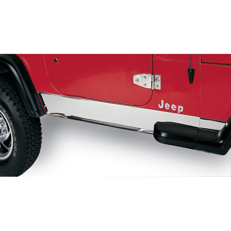 Rugged Ridge 87-95 Jeep Wrangler YJ Stainless Steel Rocker Panel Cover Rocker Arms Rugged Ridge