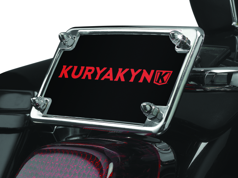 Kuryakyn License Frame & Backing Plate Set 4in X 7in Chrome License Frame Kuryakyn