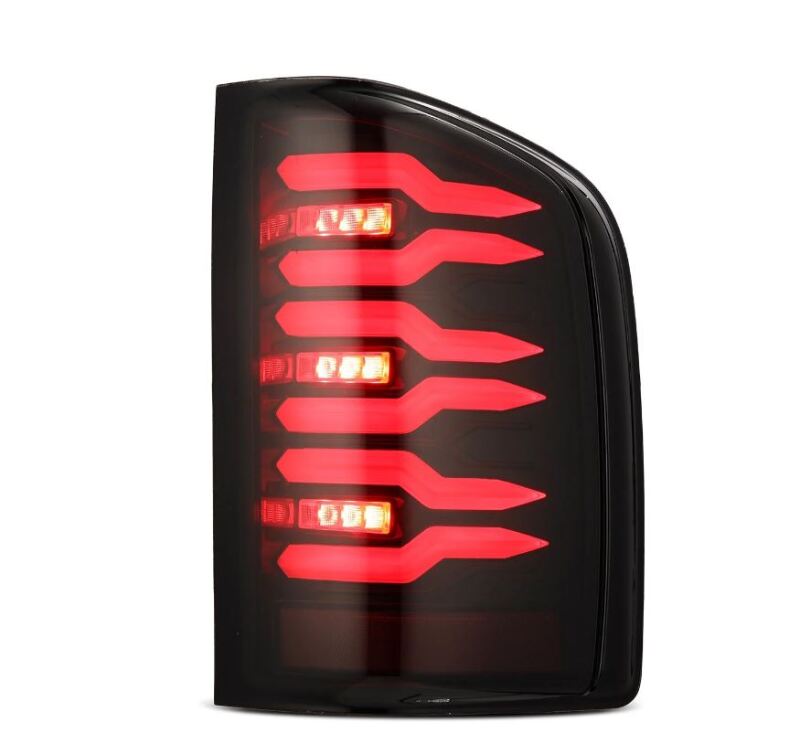 AlphaRex 07-14 Chevrolet Silverado 1500/2500HD/3500HD Luxx-Series LED Tail Lights Black/Red Tail Lights AlphaRex