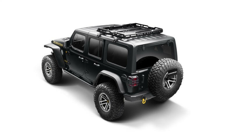 Bushwacker 18-21 Jeep Wrangler JL (2-Door & 4-Door) Flat Style Flares 4pc - Black Fender Flares Bushwacker