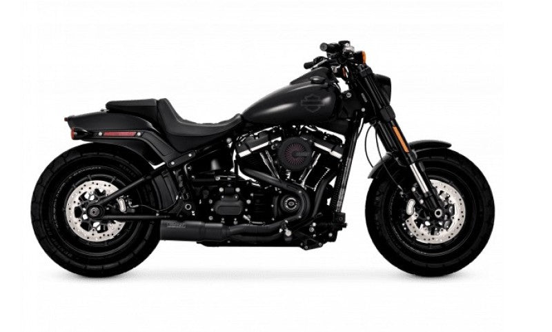 Vance & Hines HD Softail Fat Bob 18-22 Hi-Output 2-1 Black PCX Full System Exhaust Powersports Exhausts Vance and Hines