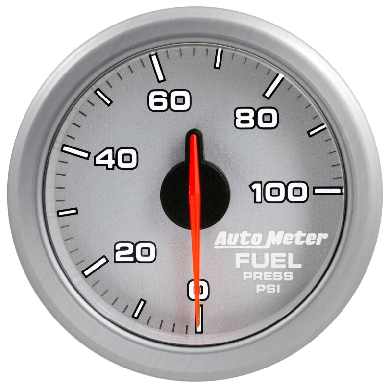 Autometer Airdrive 2-1/6in Fuel Pressure Gauge 0-100 PSI - Silver Gauges AutoMeter