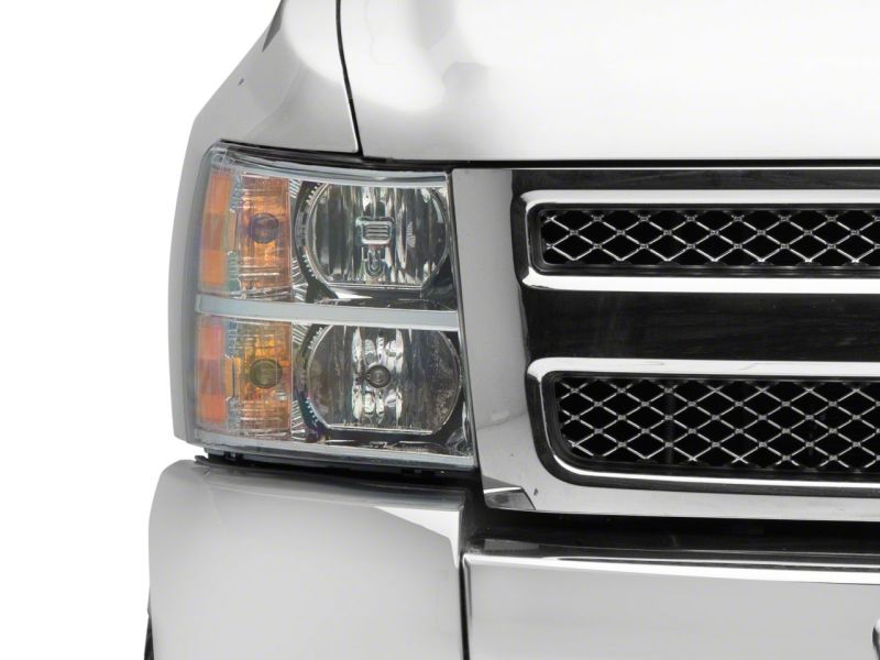 Raxiom 07-14 Chevrolet Silverado 1500 Axial OEM Rep Headlights- Chrome Housing (Clear Lens) Headlights Raxiom