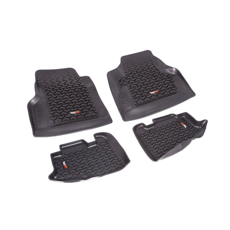 Rugged Ridge Floor Liner Front/Rear Black 1997-2006 Jeep Wrangler TJ Floor Mats - Rubber Rugged Ridge