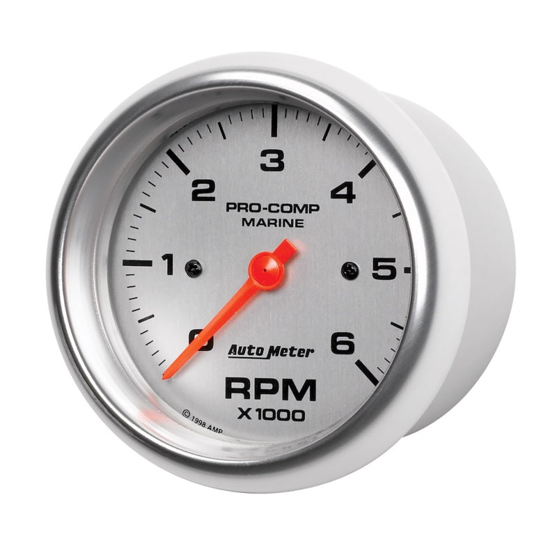 Autometer Marine Silver Ultra-Lite Gauge 3-3/8in Tachometer 6K RPM Gauges AutoMeter