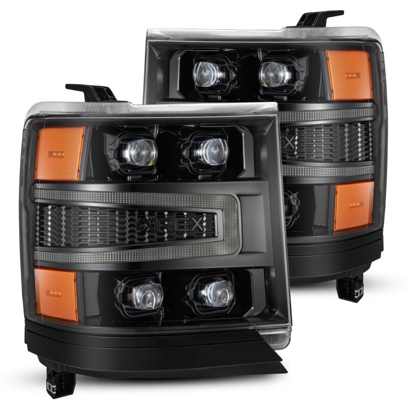 AlphaRex 16-18 Chevy 1500HD NOVA-Series LED Proj Headlghts Alpha BK Atv Lgt/SeqSig & DRL(Req 810023) Headlights AlphaRex