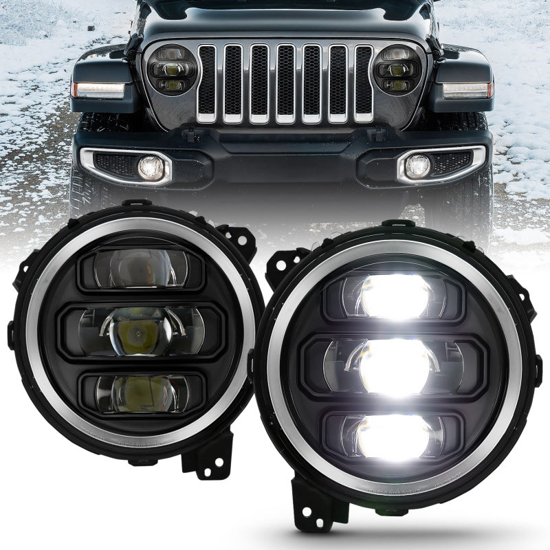 ANZO 2018-2019 Jeep Wrangler Full Led Projector Headlights Black Headlights ANZO