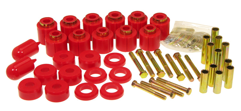 Prothane 97-01 Jeep TJ 1in Lift Body Mount Kit - Red Bushing Kits Prothane