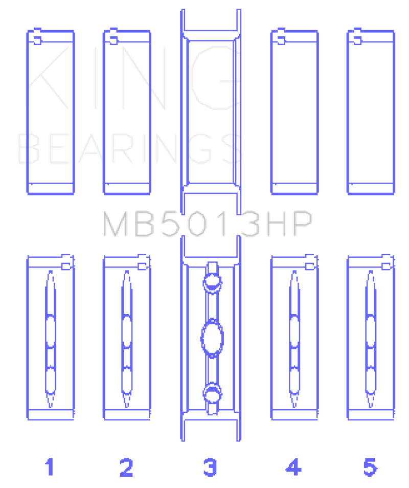 King Engine Bearings Chevy LS1/LS2/LS4/LS6 Performance Main Bearing Set - Size 010X Bearings King Engine Bearings