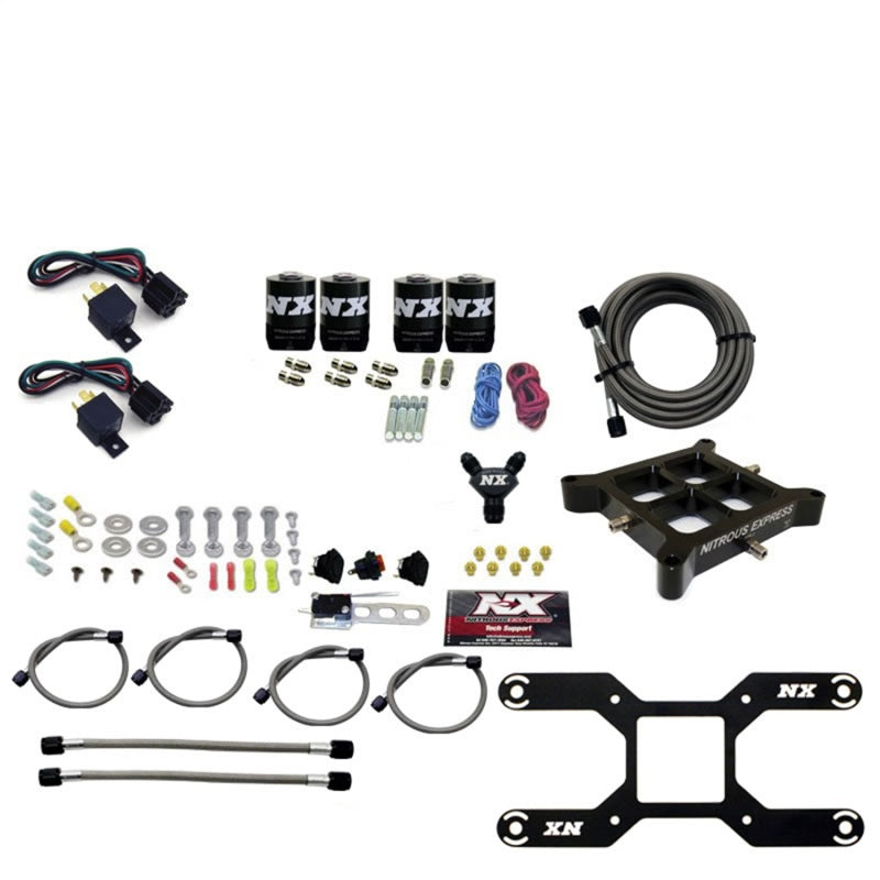 Nitrous Express 4150 Dual Stage Billet Crossbar Nitrous Kit (50-300 & 100-500HP) w/o Bottle Nitrous Systems Nitrous Express