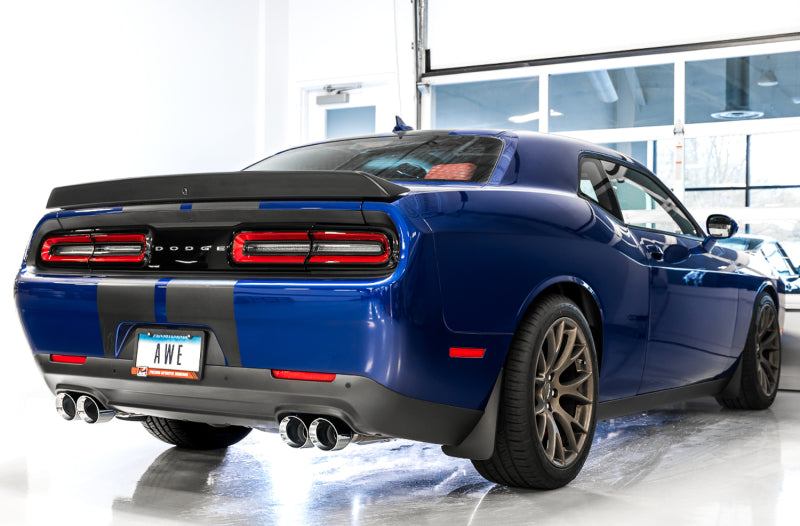 AWE Tuning 2017+ Challenger 5.7 Touring Edition Exhaust - Non-Resonated - Diamond Black Quad Tips Catback AWE Tuning