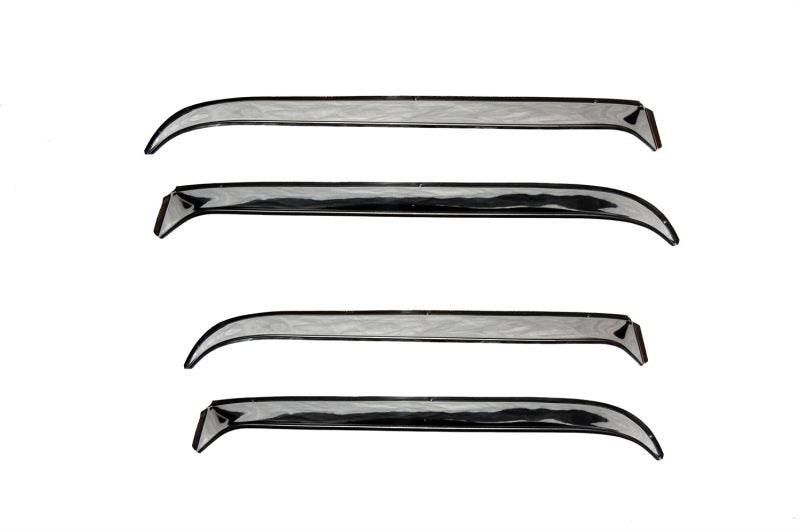 AVS 07-18 Jeep Wrangler Ventshade Front & Rear Window Deflectors 4pc - Stainless Wind Deflectors AVS
