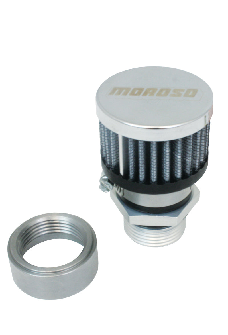 Moroso Weld-On Valve Cover Breather Kit - Steel Valve Covers - Chrome Finish Valve Covers Moroso