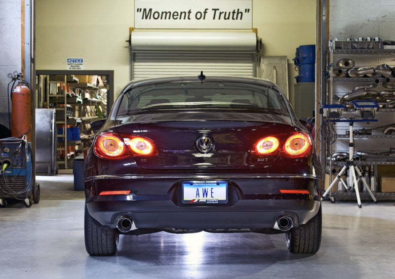 AWE Tuning VW CC Touring Edition Exhaust Dual Outlet - Chrome Silver Tips Catback AWE Tuning