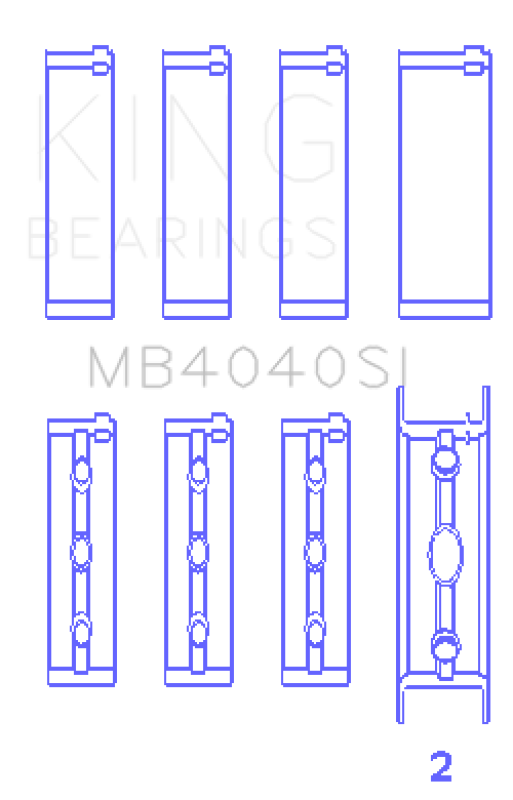 King Engine Bearings Chrysler 215 Ohv (Size +1.0mm) Main Bearing Set Bearings King Engine Bearings