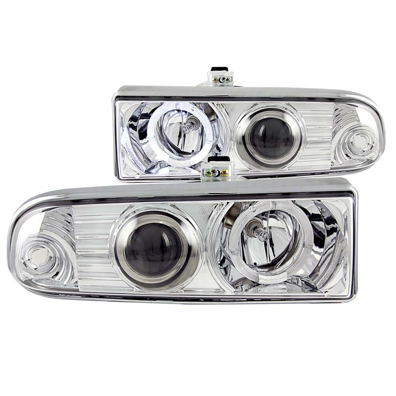 ANZO 1998-2005 Chevrolet S-10 Projector Headlights w/ Halo Chrome Headlights ANZO