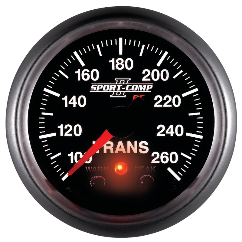 Autometer Elite 52.4mm 100-260F Transmission Temprature Peak & Warn w/ Electronic Control Gauge Gauges AutoMeter