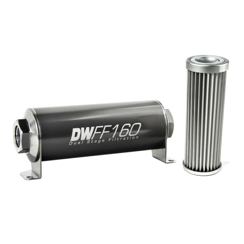 DeatschWerks Stainless Steel 5 Micron Universal Inline Fuel Filter Housing Kit (160mm) Fuel Filters DeatschWerks
