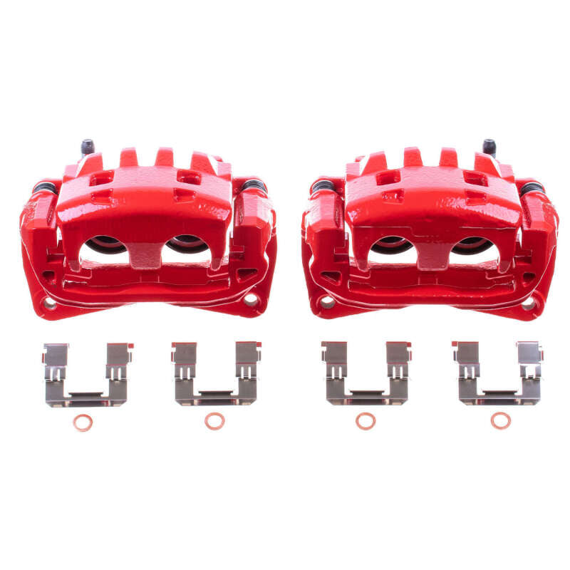 Power Stop 05-06 Saab 9-2X Front Red Calipers w/Brackets - Pair Brake Calipers - Perf PowerStop