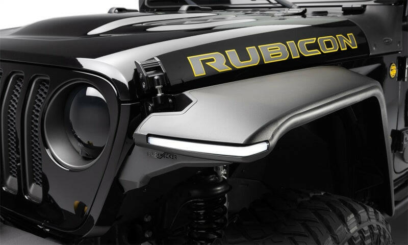 Bushwacker 18-21 Jeep Wrangler JL (2-Door & 4-Door) Flat Style Flares 4pc - Black Fender Flares Bushwacker