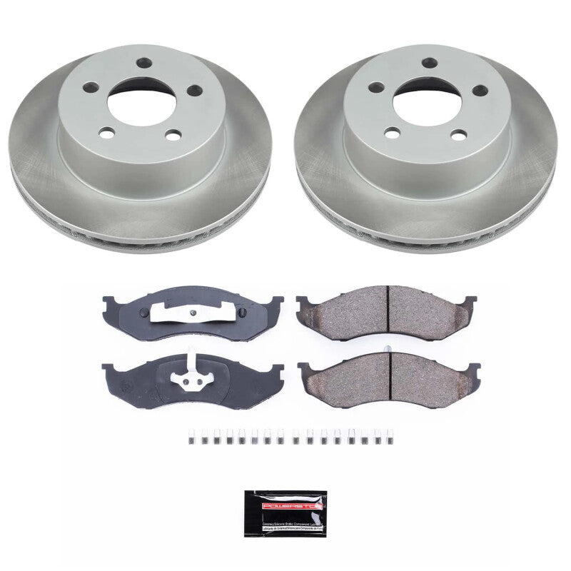 Power Stop 99-06 Jeep Wrangler Front Semi-Coated Rotor Kit Brake Kits - Performance Blank PowerStop